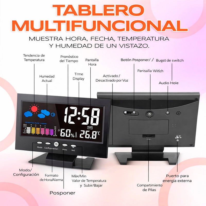 ⏰ Reloj Digital Meteorologico 4 en 1: Hora, Clima, Compra y llévate un regalo🎁